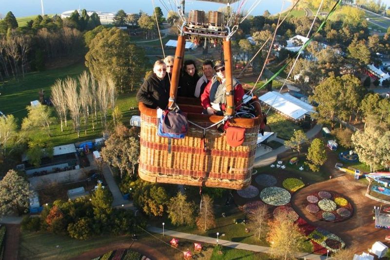 Hot air balloon over the capital