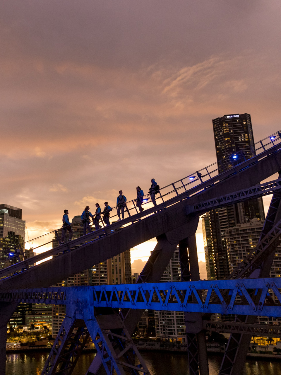 A hike up the Story Bridge to watch the sunset.