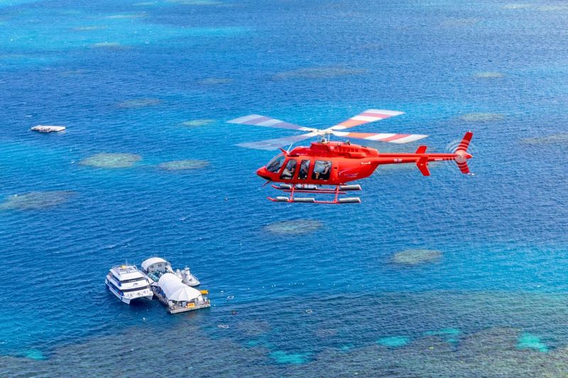 Helicopter tour of the Great Barrier Reef