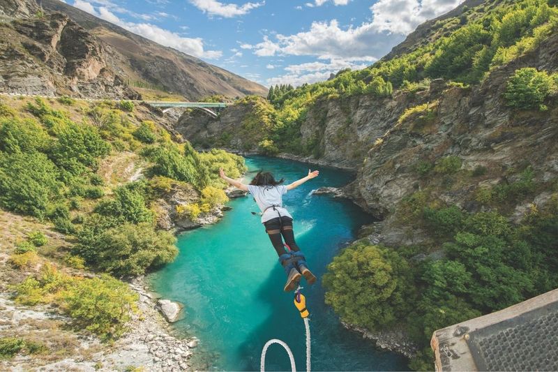 Bungy jumping Kawarau Bridge near Queenstown