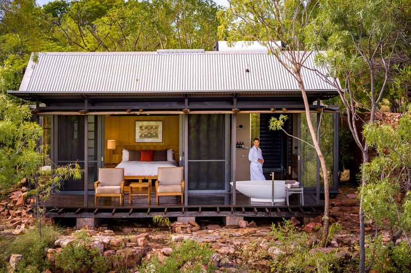 SP AU WA El Questro Homestead bathtub from exterior for Soak in Style: Outdoor Bathtubs Are the Ultimate Luxury Escape