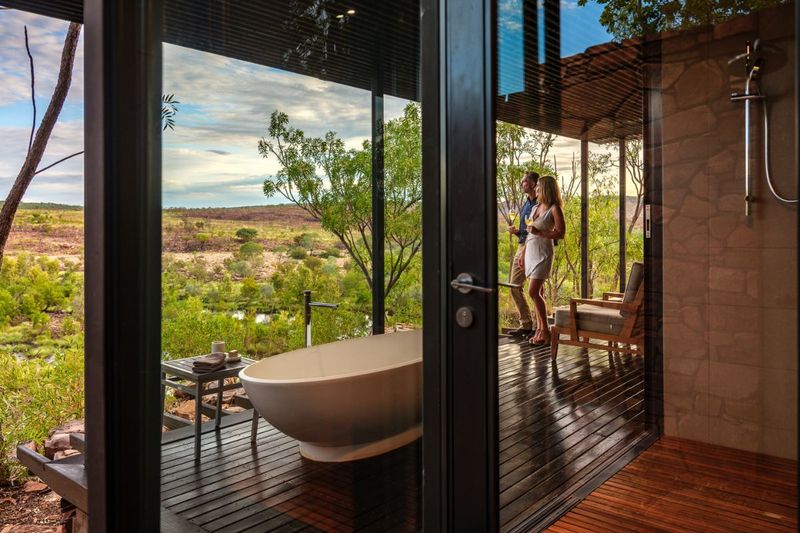 SP AU WA El Questro Homestead bathtub from interior for Soak in Style: Outdoor Bathtubs Are the Ultimate Luxury Escape