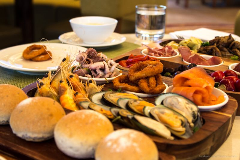 Lunch spread at the Ayers Rock Resort restaurant