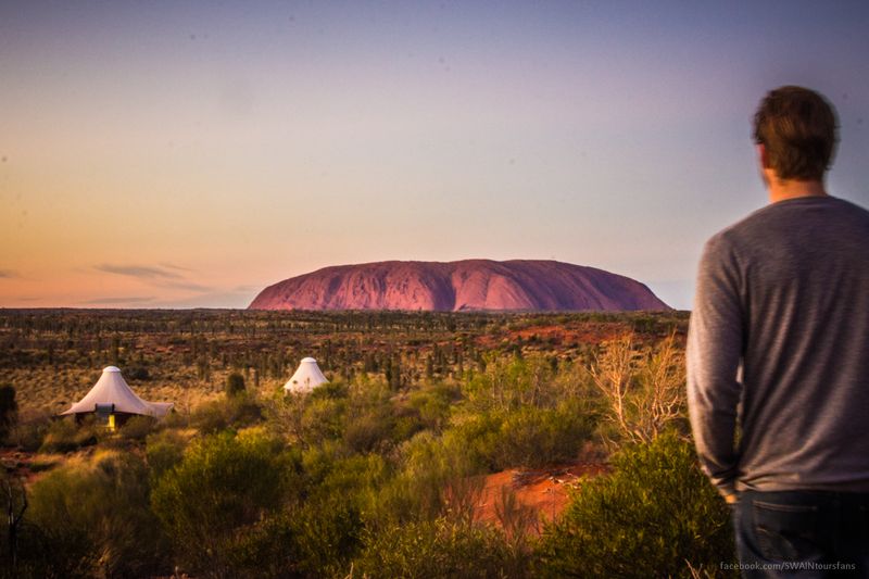 Ian 2 looking at Ayers Rock from the lodge