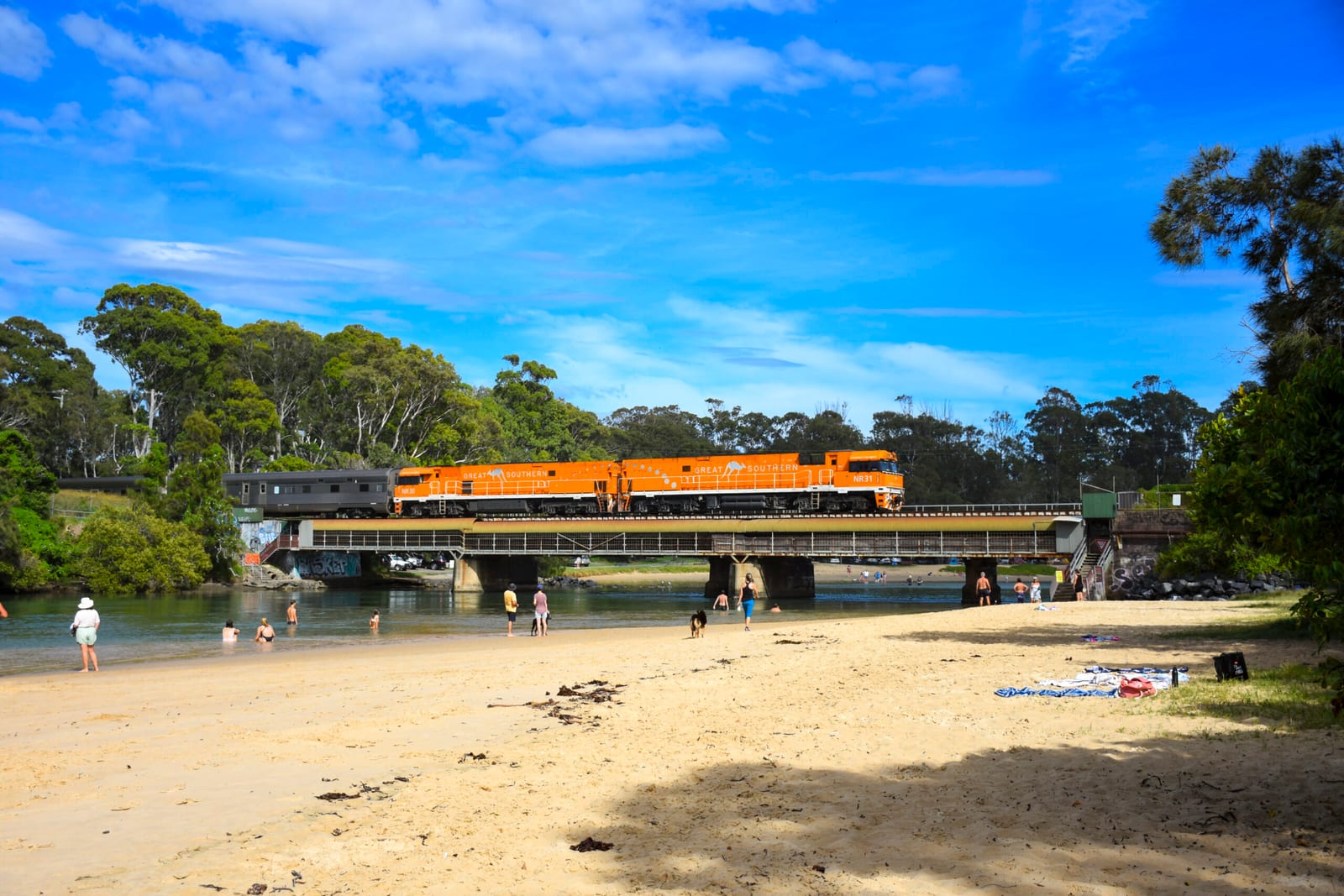 The Great Southern train at Boambee Creek, New South Wales