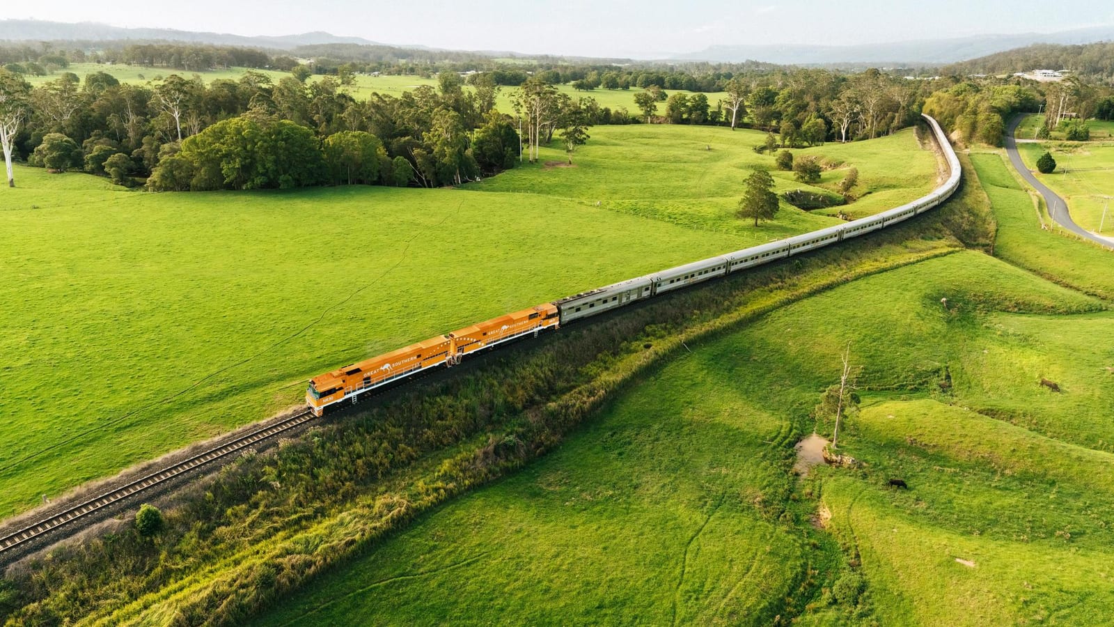 The Great Southern train traveling through Nana Glenn on the New South Wales north coast