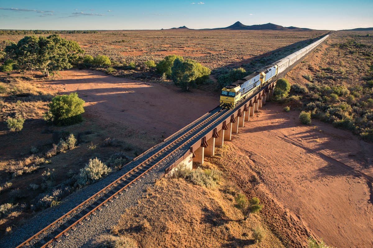Outback landscape near Broken Hill, New South Wales, on the Indian Pacific route