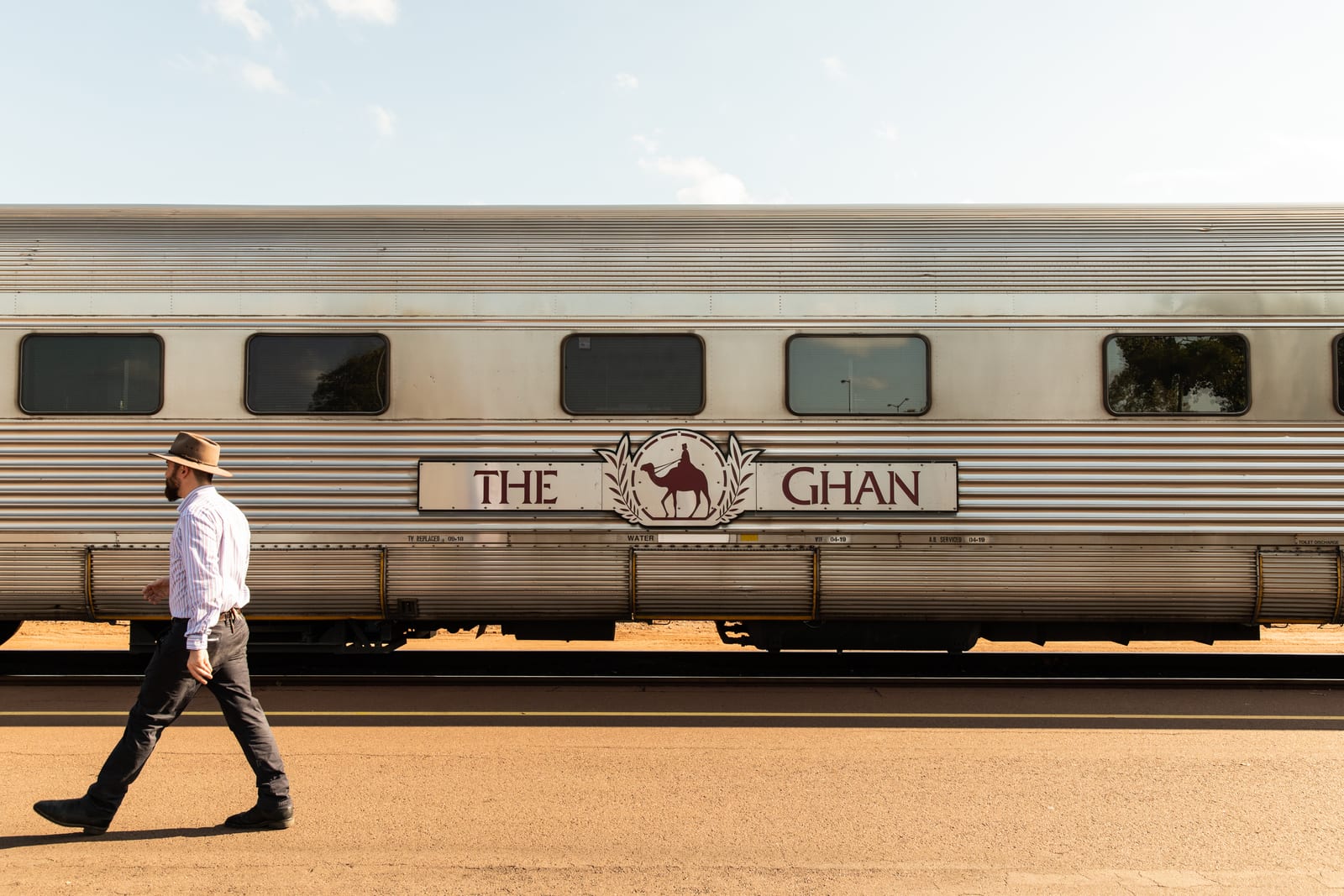The Ghan crossing the Northern Territory outback