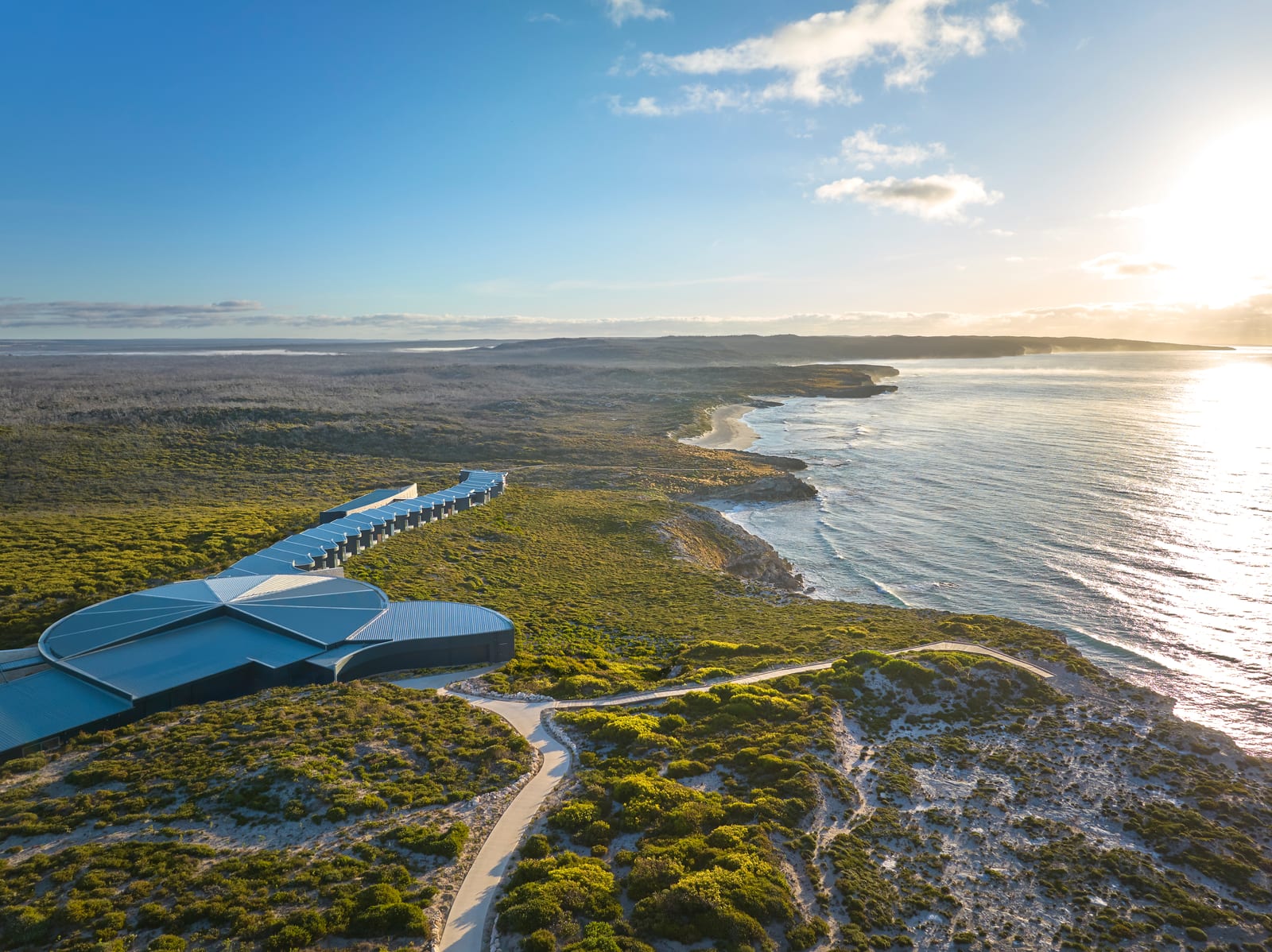 Aerial view of Southern Ocean Lodge on Kangaroo Island