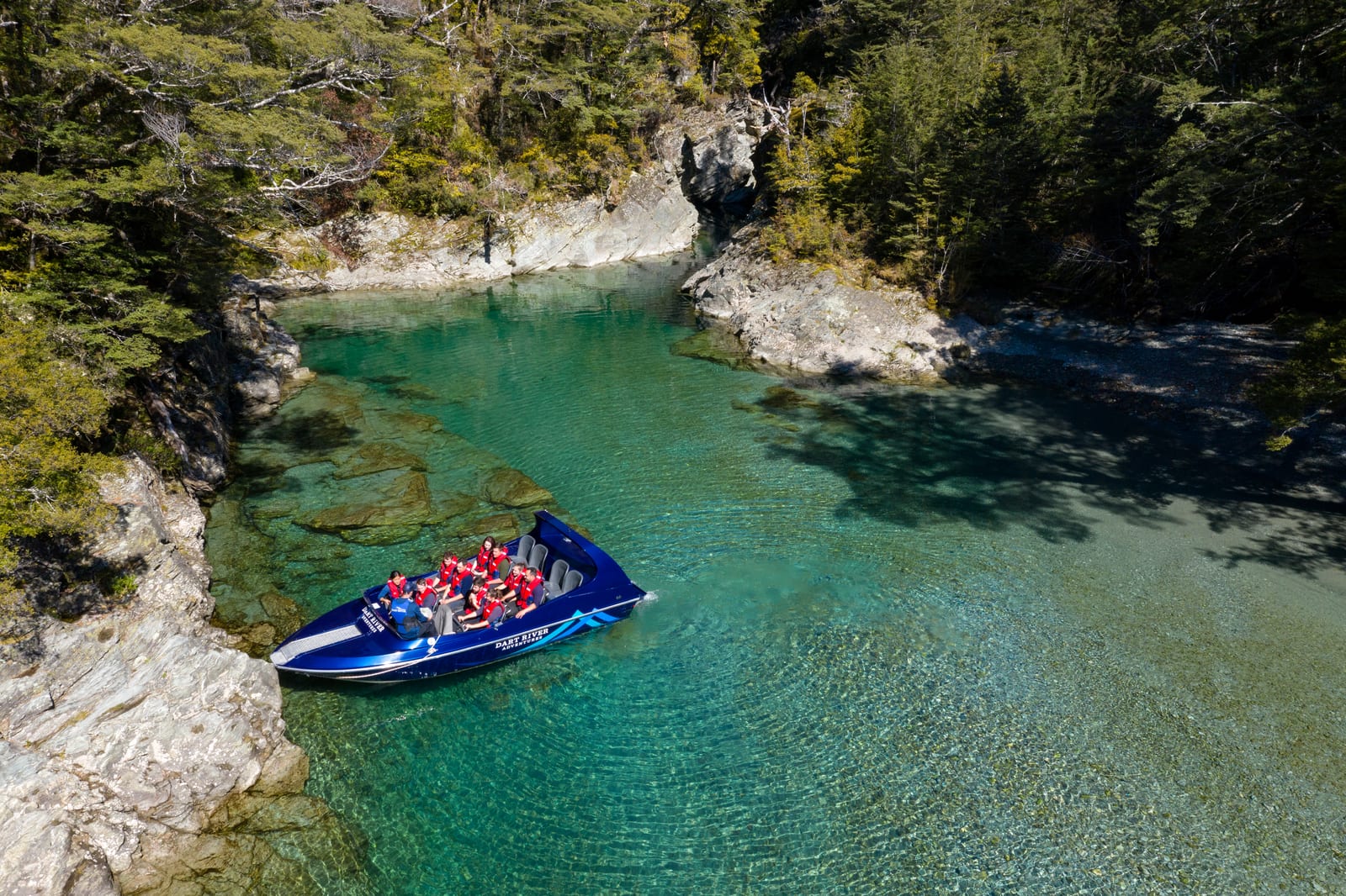 Jetboat on the Dart River valley near Glenorchy